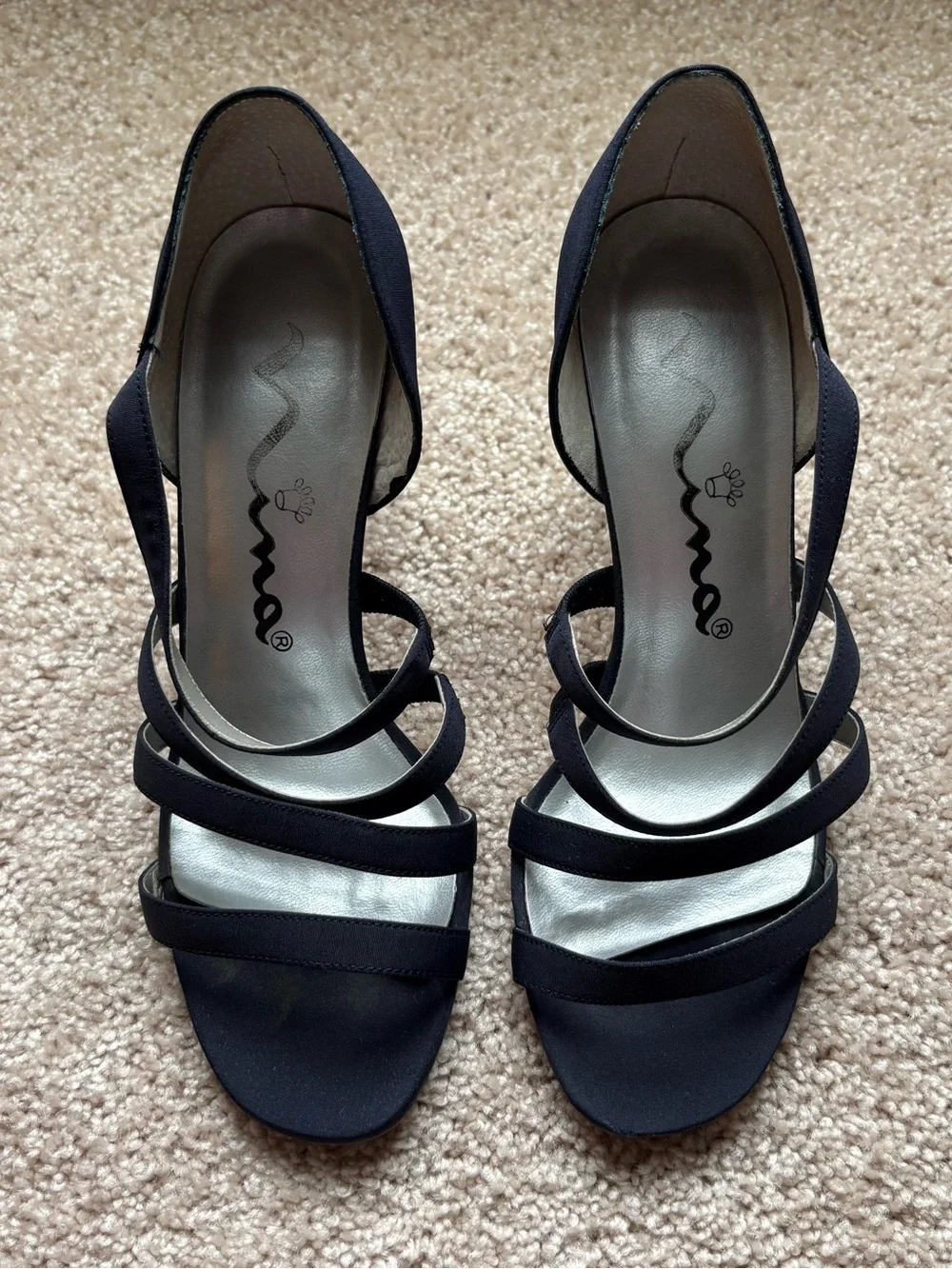 Nina Navy Multi-Strap Slingback Heels